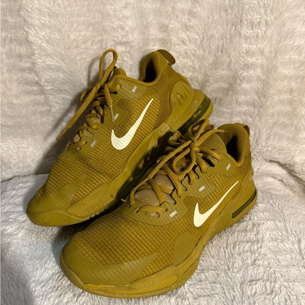 Nike Air Max Mustard Yellow Athletic Sneakers